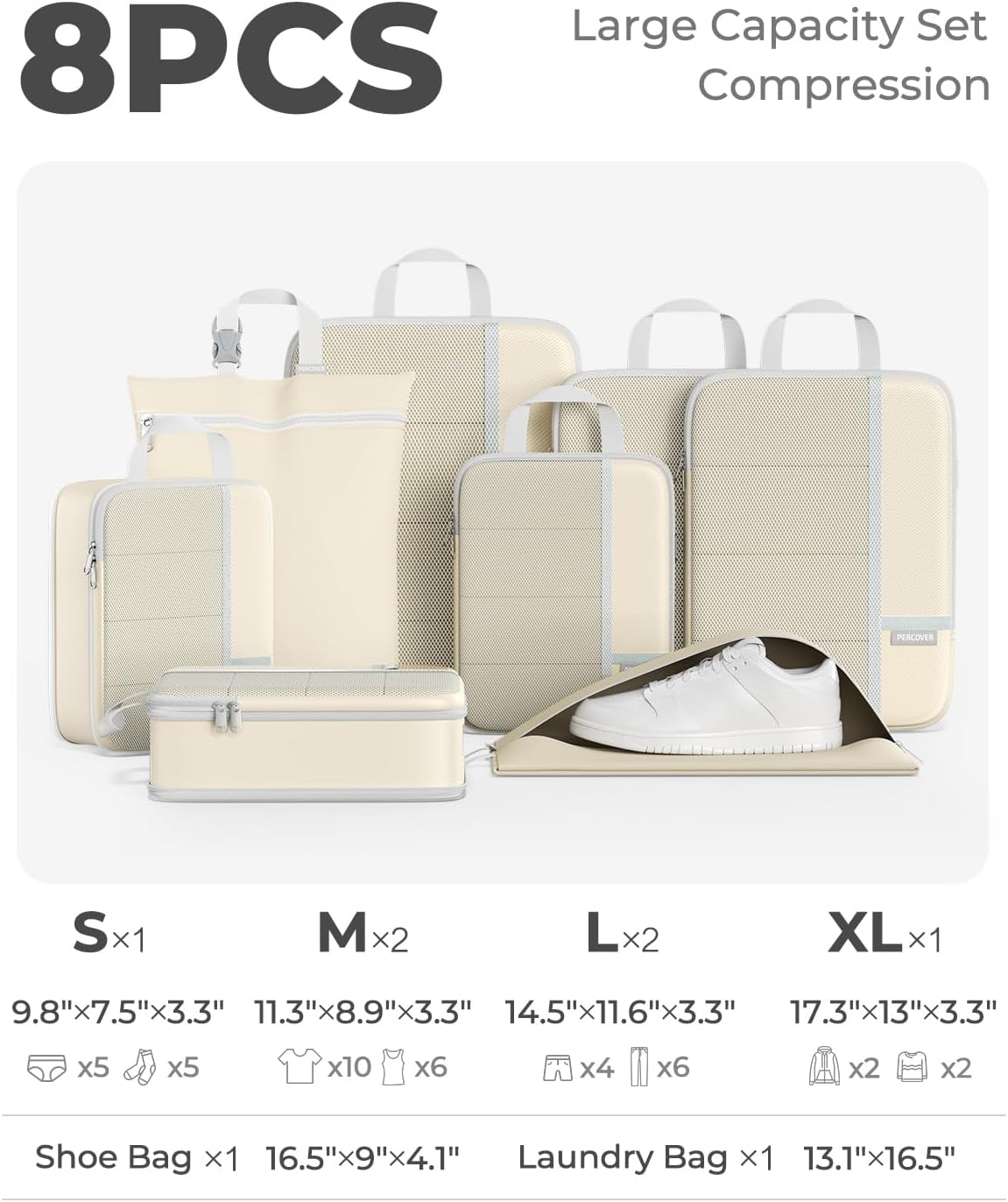 PERCOVER PRO Compression Packing Cubes