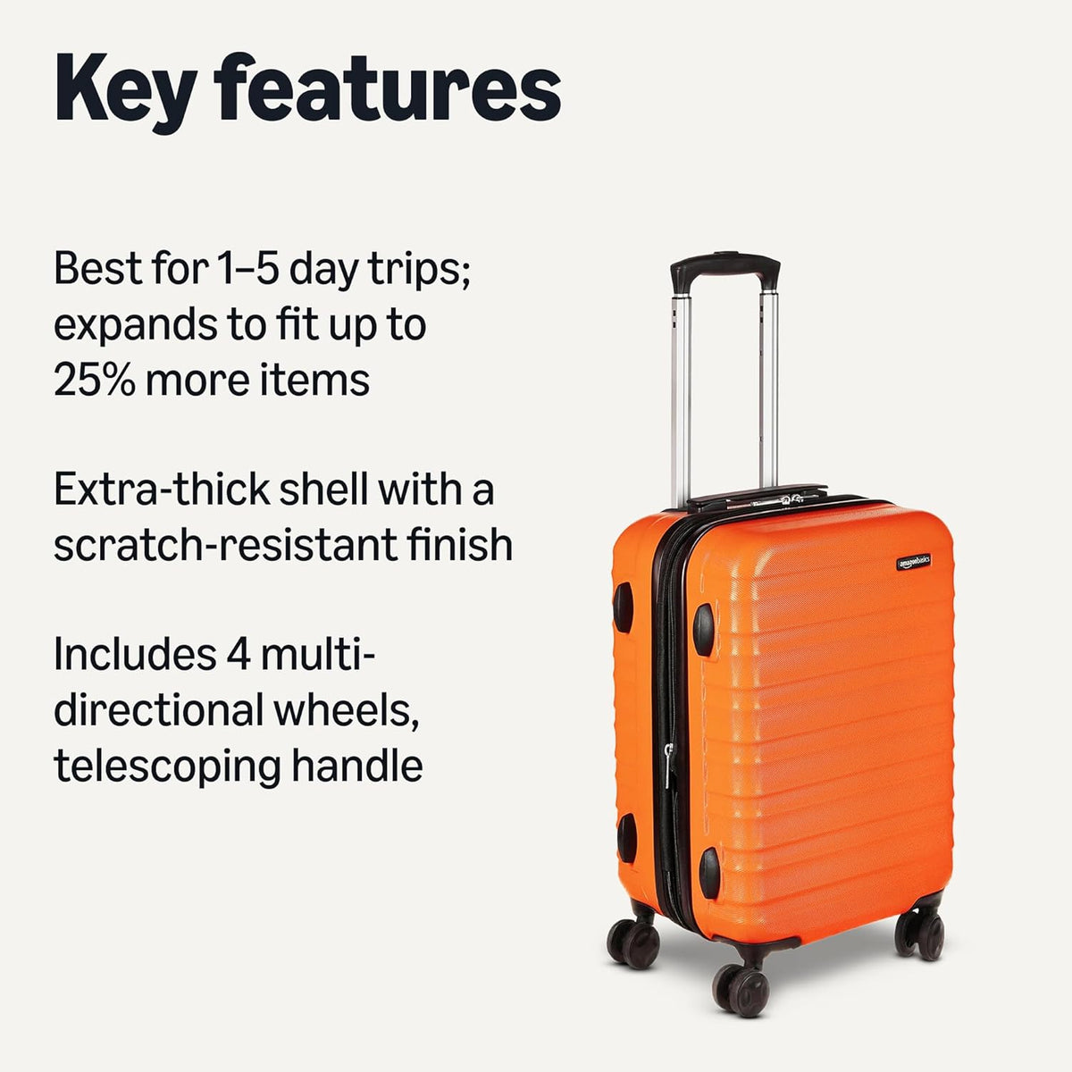 Orange ABS Carry-On Luggage