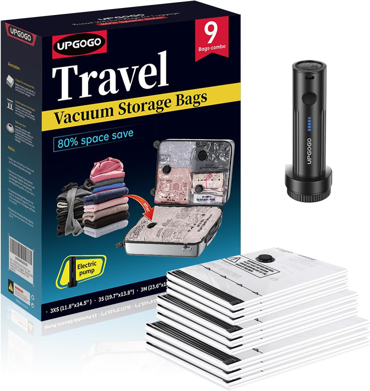 UPGOGO Travel Vacuum Bags