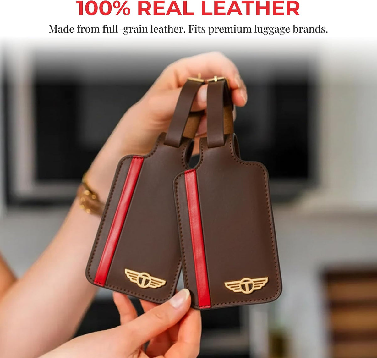 Talonport Leather Luggage Tags