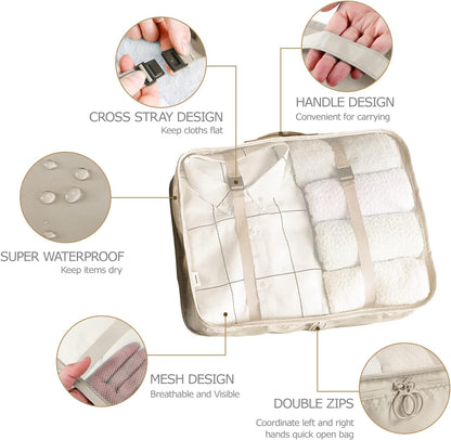 LANSKLBD Packing Cube Set, Beige