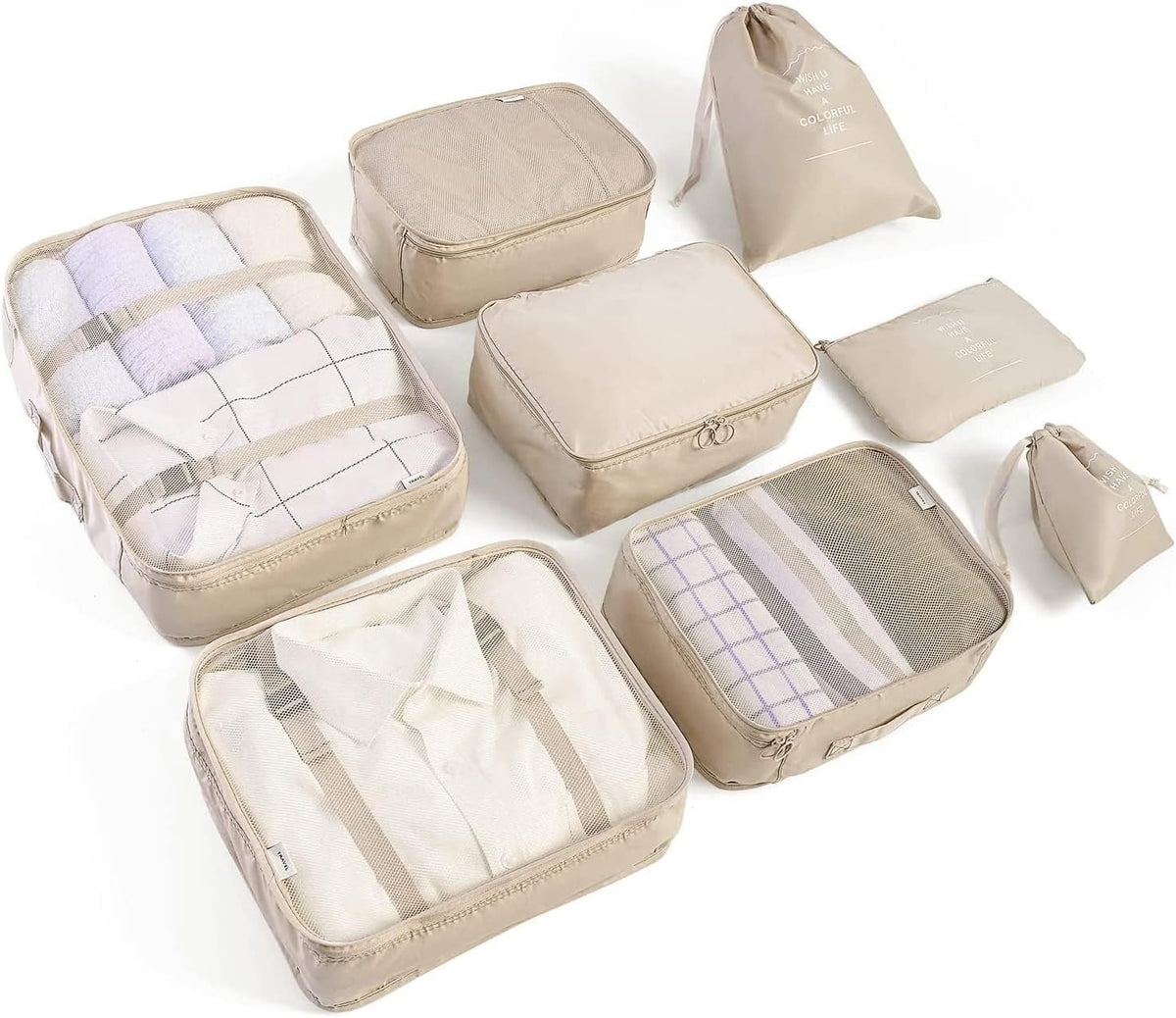 LANSKLBD Packing Cube Set, Beige
