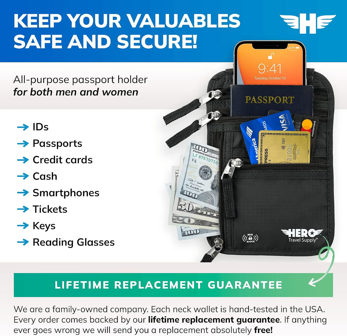 HERO Neck Wallet