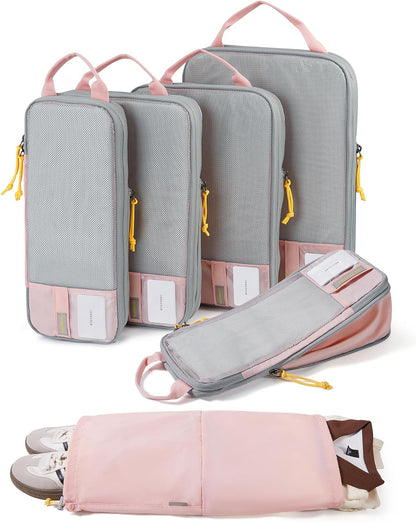 BAGSMART Baby Pink Compression Packing Cubes