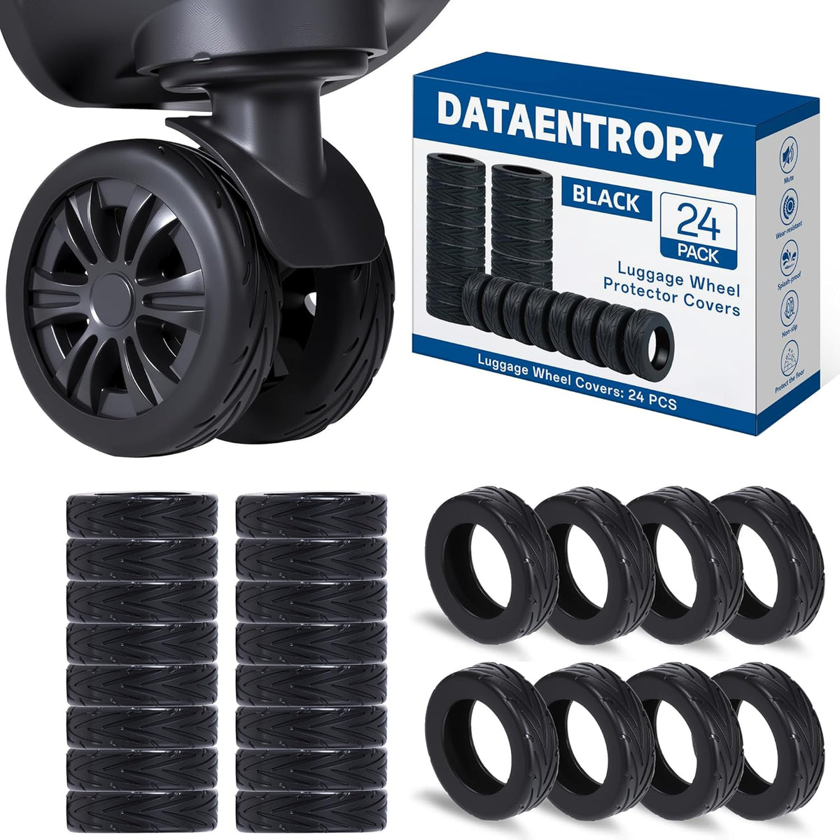 DATAENTROPYSAL Luggage Wheel Covers