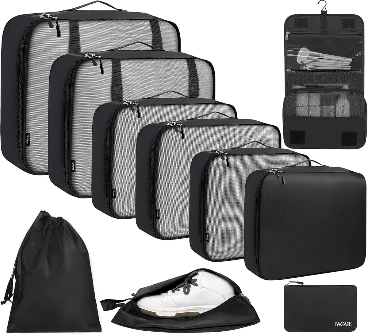 BAGAIL Packing Cube Set, Black